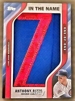 1/1 2021 Topps In The Name Game Used Letter Z Jersey Patch Anthony Rizzo Cubs