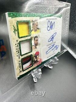 1/1 #d Triple Auto Relic 2022 Leaf In The Game Used Sports Haaland Curry Ohtani