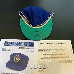 1983 Robin Yount Signed Game Used Milwaukee Brewers Baseball Hat Mears & JSA COA