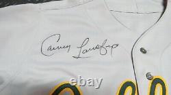 1988 Carney Lansford Oakland Athletics Game Used Worn Baseball Jersey A's Signed