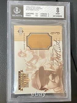 1999 Upper Deck Piece of History Babe Ruth Game Used Bat BGS 8