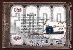 2000 Fleer 3000 Club #d /25 Dave Winfield Triple Game Used Hat-bat-jersey Mint