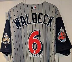 2000 Matt Walbeck Anaheim Angels game used/worn jersey 40th anniversary patch