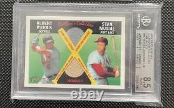 2004 Topps Heritage Clubhouse Albert Pujols Stan Musial Game Used 12/55 Bgs 8.5
