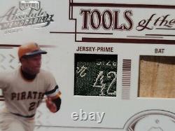 2005 Roberto Clemente Absolute Double Laundry Tag Prime Dual Game Used Patch /4