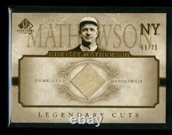 2005 Upper Deck SP Legendary Cuts CHRISTY MATHEWSON Game Used Jersey Relic 09/75