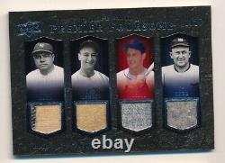 2008 UD Premier RUTH GEHRIG MUSIAL COBB Quad Game Used Relic #21/25