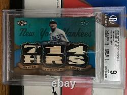 2009 Topps Triple Threads BABE RUTH Sapphire 3/3 GAME USED RELICS BGS Mint 9