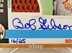 2011 Topps Heritage Bob Gibson Flashback GAME USED Auto Relic Cardinals 16/25