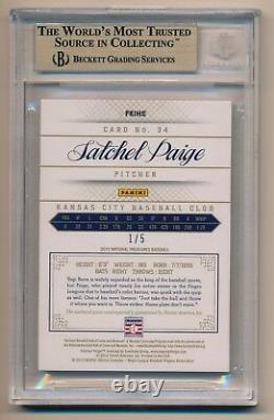 2012 National Treasures SATCHEL PAIGE Game Used Button BGS 9.5 POP 1