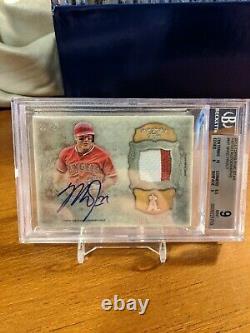 2013 Topps Five Star Mike Trout 2 color GAME USED patch on card auto BGS Mint 9