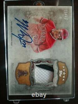 2013 Topps FiveStar Auto Patch MikeTrout GAME-USED 3 CLR ON CARD AUTO /35