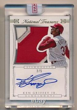 2015 National Treasures KEN GRIFFEY JR Jumbo Game Used Patch On Card Auto #2/5