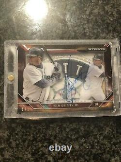 2015 Topps Strata Ken Griffey Jr GAME USED SLEEVE LOGO PATCH AUTO 1/1 MARINERS