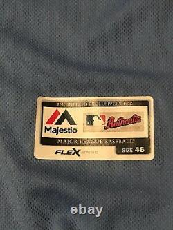 2016 Authentic Tampa Bay Rays Jaff Decker Blue Game Used Worn Jersey Team Paper
