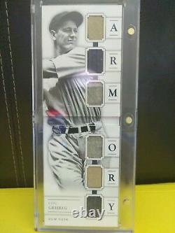 2016 National Treasures LOU GEHRIG 6X Game Used Relic Booklet ARMORY # 7/25