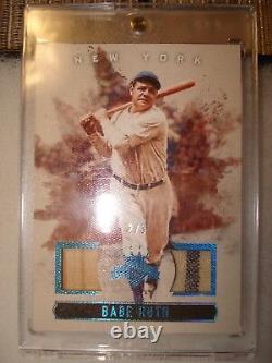 2017 Panini BABE RUTH Card with Game Used Jersey with Stripe & Bat 2/3 DKM-BR