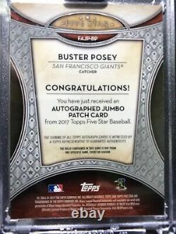 2017 Topps Five Star 1/1 BUSTER POSEY Auto Game Used #1/1 Patch Giants #1/1