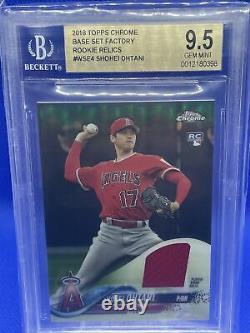 2018 Topps Chrome Shohei Ohtani Game Worn Jersey Relic RC BGS 9.5 Gem Mint