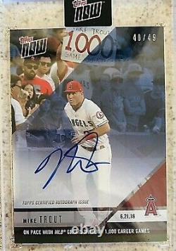 2018 Topps Now Mike Trout 1000 Games Played Auto /49