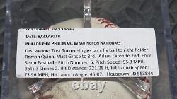 2018 Trea Turner Washington Nationals Single Game Used Baseball 1B Hit! Phillies