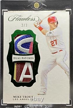 2019 Flawless Mike Trout 6 Color Game Used Dual Logo Jersey Patch 2/3