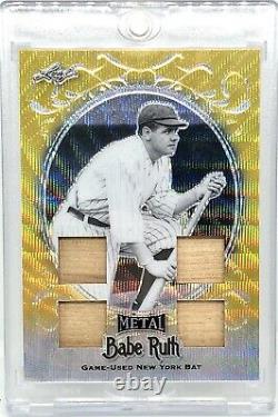 2019 Leaf Metal Babe Ruth Quad Game Used Bat Card Relic Gold Wave Refractor 1/1
