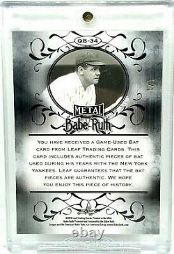 2019 Leaf Metal Babe Ruth Quad Game Used Bat Card Relic Gold Wave Refractor 1/1