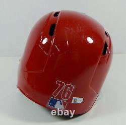 2019 Philadelphia Phillies #76 Game Issued Pos Used Red Batting Helmet DP06753