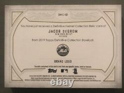 2019 Topps Definitive Jacob Degrom 1/1 Game Used Helmet Tag Mets Thick Beauty