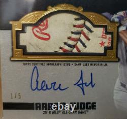 2019 Topps Dynasty Aaron Judge Game Used All Star Game Ball Relic Auto #/5 Nyy