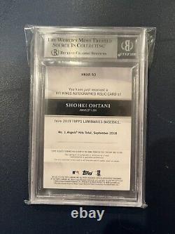 2019 Topps Luminaries Shohei Ohtani Game-Used Patch On-Card Auto #/15 BGS 9 MINT