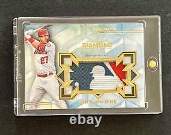 2020 Diamond Icons MIKE TROUT 1/1 MLB Slhouetted Batter Relic Logoman Game Used