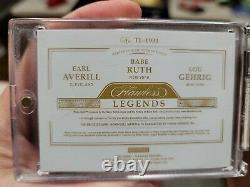 2020 FLAWLESS LOU GEHRIG BABE RUTH EARL AVERILL Game Used BAT JERSEY Patch /5