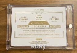 2020 Flawless LOU GEHRIG BABE RUTH EARL AVERILL 10/10 Game Used Jersey And Bat