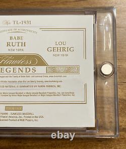 2020 Flawless LOU GEHRIG BABE RUTH EARL AVERILL 10/10 Game Used Jersey And Bat