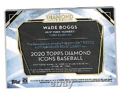 2020 Topps Diamond Icons Wade Boggs 2/3 auto game used cleat card Yankees HOF