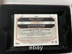 2020 Topps Dynasty Mike Trout Aaron Judge Dual Auto Game Used Patch #/5 SP