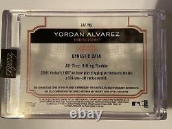 2020 Topps Dynasty Yordan Alvarez RC On Card Auto Game Used 3 Color Patch Astros