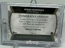 2020 Topps Tier 1 Red Sox HOF Pedro Martinez Auto Game Used Button Relic 1/1