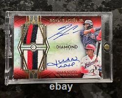 2021 Diamond Icons Red Ronald Acuna Jr /Juan Soto Auto Game Used Patch #5/5