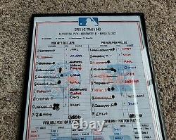 2021 MLB Baseball Game Used Lineup Card Philadelphia Phillies Toronto Blue Jays