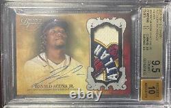2021 Topps Dynasty Ronald Acuna Silver #3/5 BGS 9.5 True Gem Game Used On Card