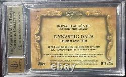 2021 Topps Dynasty Ronald Acuna Silver #3/5 BGS 9.5 True Gem Game Used On Card