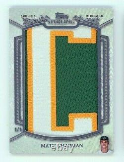2021 Topps Sterling Matt Chapman Letter Patch #1/1 Game Used Relic Oakland A's