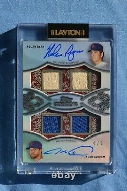 2021 Topps Sterling Nolan Ryan Jacob deGrom Dual Auto Quad Game Used Relic #4/5