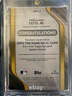 2021 Topps Update Fernando Tatis Jr. Own the Name Game Used A Patch 1/1! WOW