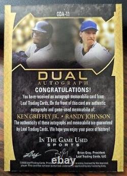 2022 Leaf In The Game Used Ken Griffey Jr Randy Johnson Dual Auto Relics 1/15