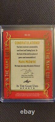 2022 Leaf In the Game Mark McGwire In The Name Game Used /7 Jumbo Letter Jersey