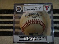 2023 ALCS Game #6 Texas Rangers @ Houston Game Used Ball (Leclerc-Singleton)